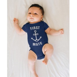 Tstars First Mate Baby Bodysuit Fathers Day Baby Outfit Infant Sailing Clothes Navy 18M (12-18M)