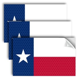 3 pegatinas reflectantes de Texas – 5 x 3 pulgadas – Calcomanías de Texas para coche Jeep Truck Logo – Lone Star Nation Estados Unidos bandera calcomanía parachoques ventana