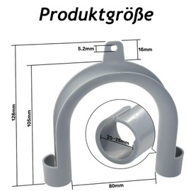 Pack of 2 Universal Mounting Bends for Drain Hose Washing Machine Dishwasher, U-shaped Retaining Arch, Universal Hanging Bend, Plastic U-shaped Bend Hanger for 20-26 mm Water Pipes