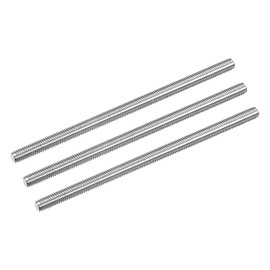 QUARKZMAN Threaded Rod M6 x 120 mm Fully Threaded Rod 304 Stainless Steel V2A Threaded Rods A2 Metric Thread Bolts VA Threaded Rod Right Thread Threaded Screw Set Screw Pack of 3
