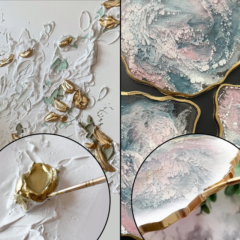 KAMENSKAYA Liquid White Gold Leaf Paint: Alcohol Based Fast Drying