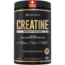 Senzu Canadian Creatine Monohydrate Powder - 425g Micronized Unflavored Creatine for Pre Workout, Athletes & Everyday Fitness, Supports Muscle Buildup, Helps with Muscle Soreness for Older Adults