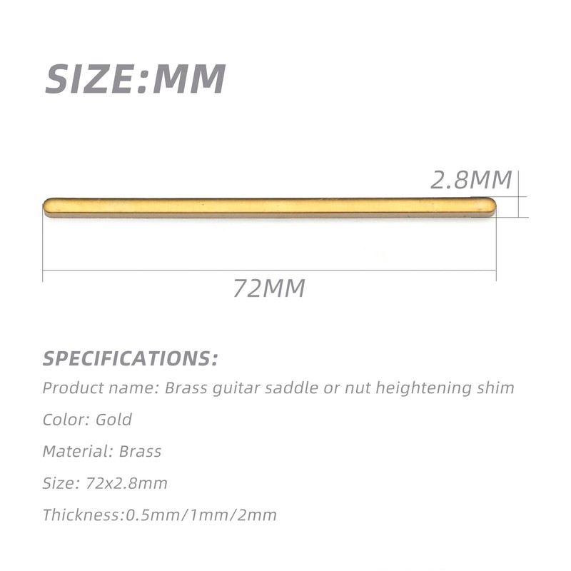 MAXCHEER 3pcs Saddle/Nut Height adjusting Shim Brass Durable Heightening Gasket