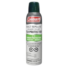 Coleman Fórmula seca de protección contra garrapatas 25% DEET repelente de insectos, repelente de garrapatas para personas, 4 onzas