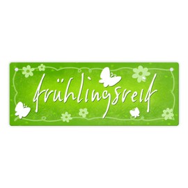 Spring ripe metal sign with butterflies and flowers, a decorative tin sign for spring to enhance the entrance at home or in the garden