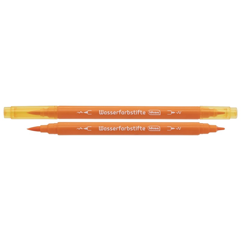 Idena 20158 Watercolour Pens with Double Tip, 12 Water-soluble Felt