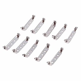 50Pcs Bar Pins Brooch Lock Back Safety Catch Rolling DIY Crafting Silver 32mm - Brooch Backs, Pins, Brooch Pins for Crafting, Backs