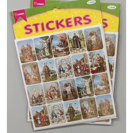 40 Pcs. Catholic Religious Stickers 1”x1.5” Holy Family Padre Pio Angels