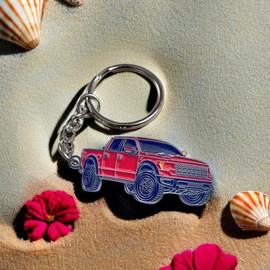 HUIANTS Car Keychain for Ford F150 Accessories Metal/Enamel Key Chain Ring 3D Model Pickup Truck（Red）