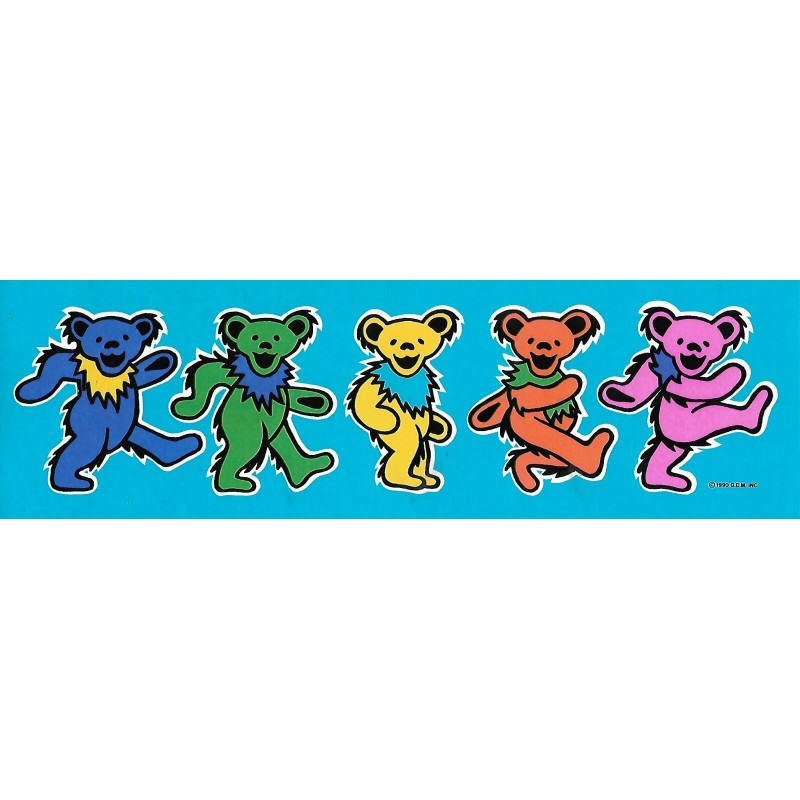 9.5" CLASSIC 1990 GRATEFUL DEAD STICKER DECAL DANCING JERRY BEAR