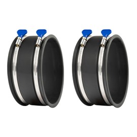 POWERTEC 70281-P2 6 Inch Dust Control Flex Cuff w/Adjustable Key Hose Clamps, Hose Connector Rubber Cuff Coupler for Woodworking Dust Collection Fittings, Dust Collector Accessories & Machinery, 2 PK