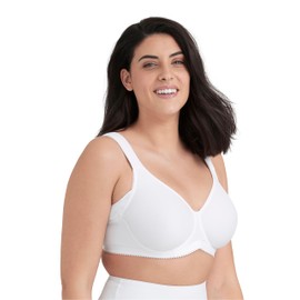 Miss Mary of Sweden Tshirt Bra for Women - Seamless Bra, Supportive Everyday Bra with Full Coverage, Comfortable and Breathable, Non-Padded Underwire Bra 34D White