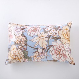 Tim & Tina 100% Pure Mulberry Luxury Silk Satin Pillowcase,Good for Skin and Hair (Standard, Peony (Blue))