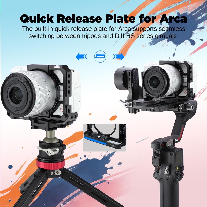 Leftfoto R50V Camera Cage for Canon R50V with Handle Grip