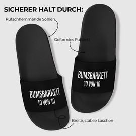 Bumsbar Slippers, Slippers, Slippers, Slippers, Mules, Unisex, Holiday, Male, JGA, Non-Slip, black, 41 EU