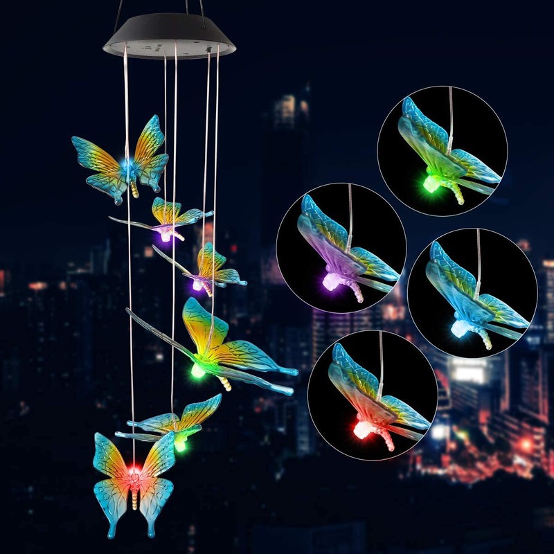 PAPRMA Wind Chime Light, LED Wind Chime, Solar, Waterproof, Solar