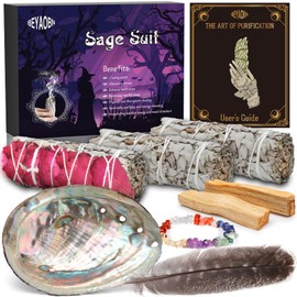 BEYAOBN Incense Set, 3 Sage Smokers, White Sage for Smoking, Palo Santo Abalone Shell 12 cm, Feather Smoker Set, Smoker Bundles, Eliminates Negative Energies, Promotes Meditation Rituals