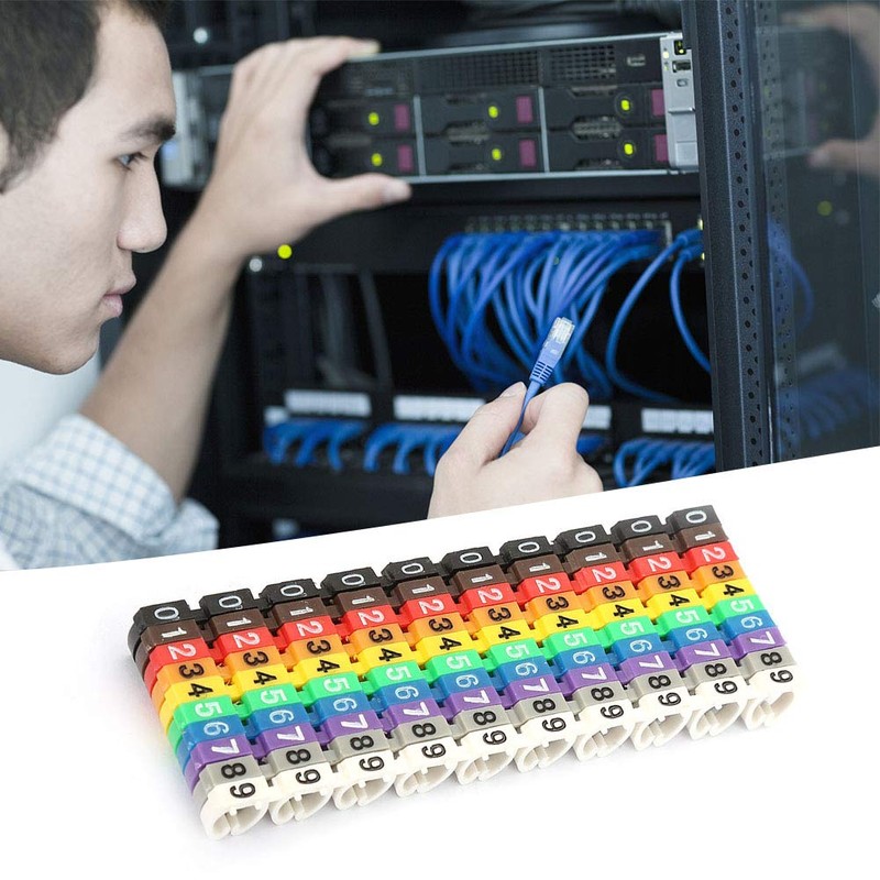 0-9 Coded Clip-On Wire Markers, 6Mm2 Number Tube Wire Number