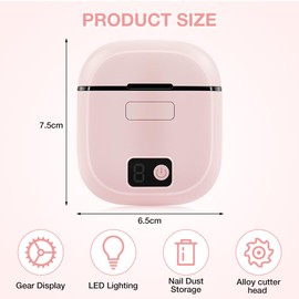 AOOWU Electric Nail Clippers, Nail Trimmer, Nail Polisher, 2 in 1, Nail Remnants with Light, Wireless 3-Speed Nail Clippers, No Noise Fingernail Clippers for Babies, Elderly and Adults