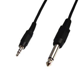 Audio Converter Cable 3.5mm Stereo Mini Plug (Male) to 6.3mm Mono Standard Plug (Male) 1m VM-MS3-1m