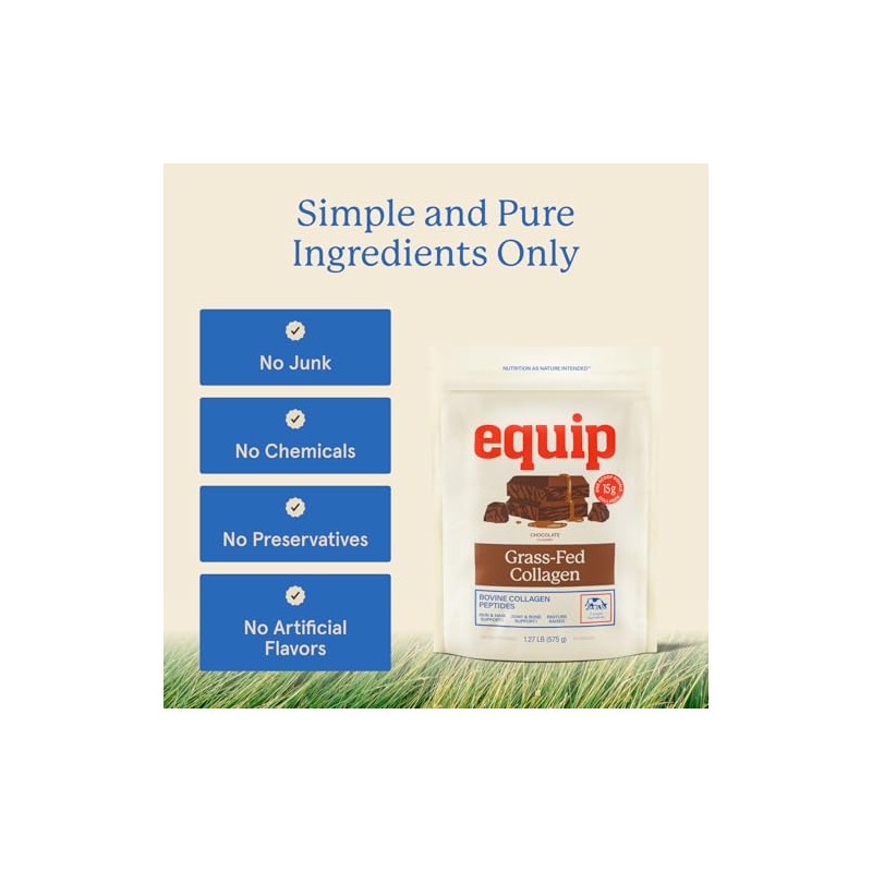 Equip Foods Grass Fed Collagen Powder -100 Hydrolyzed Bovine Collagen