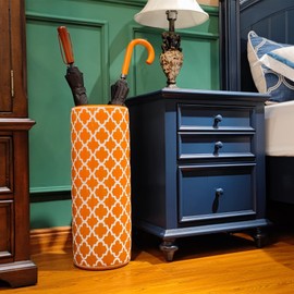 HOZUSO Porcelain Ceramic Umbrella Stand Umbrella Holder Modern Style Floor Vase for Storing Canes Walking Sticks for Entryway Indoor Decor 24‘’High