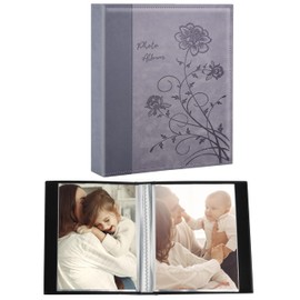 Miaikoe Small Photo Album 10 x 15 2 Packs, Each Pack Contains 52 Vertical Pictures, Slip in Top Loading Photo Album Book for Artwork or Postcard Storage (Grey)
