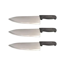 Cozzini Cutlery Imports 10" Chef Knife Choose Your Color - Razor Sharp Commercial Kitchen Cutlery - Cook's Knives (3 Pack - Black)