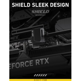 EZDIY-FAB PCIe 5.1 Adapter - 600W 12+4pin, 16pin 12VHPWR GPU Power Connector, 12V-2x6 GPU Adapter,180 Degree Right Angle - Compatible with RTX 3090Ti, 4070Ti, 4080, 4090 GPU - STD Type, Black, 1 Pack