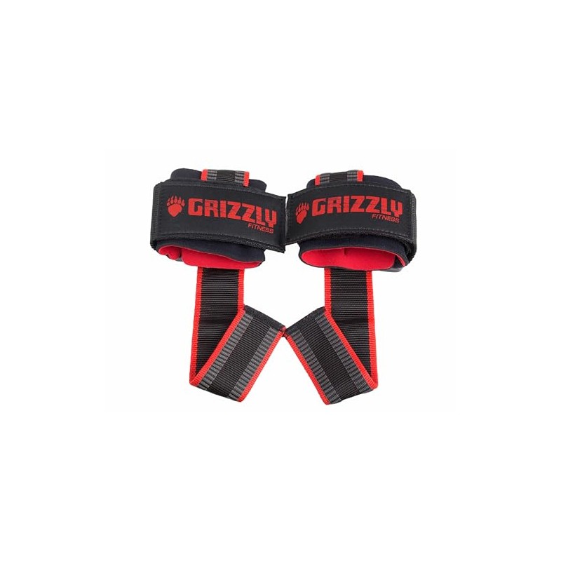 Grizzly Fitness Super Deluxe Lifting Straps Black/Red