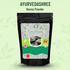 AYURVEDASHREE Henna Natural & Pura (Lawsonia Inermis) 50 Gm | Tinte de Cabello Rojo Triple Tamizado | Sin Químicos Ni Aditivos