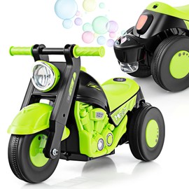 OLAKIDS Ride on Push Car, Foot-to-Floor Sliding Car for Toddlers Kids Motorcycle with Bubble Maker, Music, 3 Wheels Ride on Toys Gift for Boys Girls Aged 3-5 Years (Green)