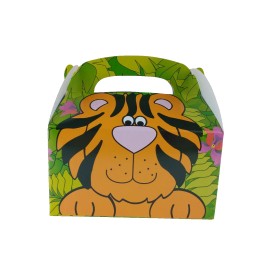 Oriental Trading Zoo Animal Treat Boxes 12 Pcs Monkey Lion Giraffe Elephant Tiger Party Favor Box