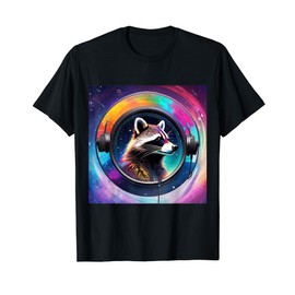 Rave Festival Essential Psychedelic Raccoon EDM Dancing T-Shirt