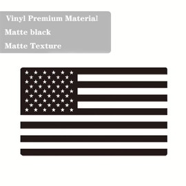 Alicatong Fits Chevy Silverado and GMC Sierra 2019-2022 2023 2024 2025 Rear Middle Back Sliding Window American US Flag Vinyl Decal, Matte Black 1PCS Solid