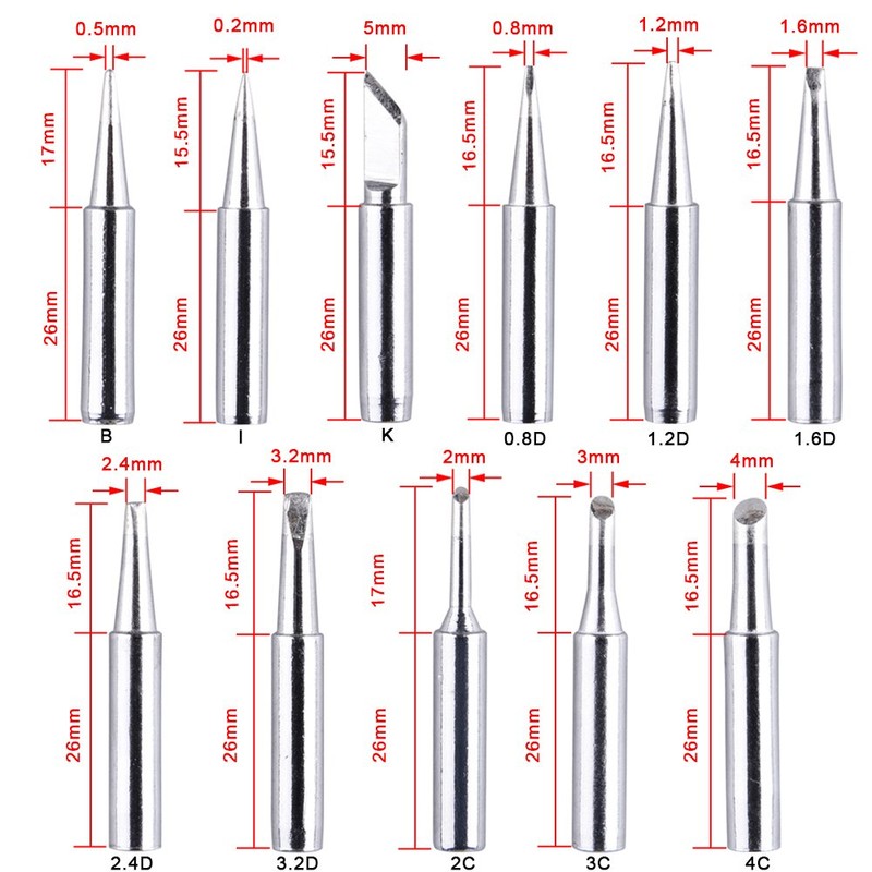 AUSTOR 11 Pieces Soldering Iron Tips Kit 900M-T and 1