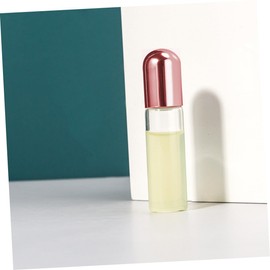 PACKOVE 10pcs Refillable Glass Roller Bottles with Rose Gold Caps for Essential Oils Transparent Perfume Containers Portable Travel Oil Roller Bottles