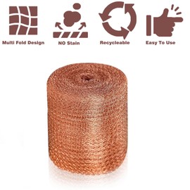 Copper Mesh Rodent Control 5 Inchx 46 Ft Copper Wool for Rodent Control Mesh Roll for Bat & Snail