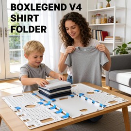 BoxLegend V4 Shirt Folding Board Enlarged and Widened Shirt Folder Folding Adults Laundry Tool Clothes Folder Laundry folders Folding Boards for tshirt, Sweater, Pants, Dresses, White