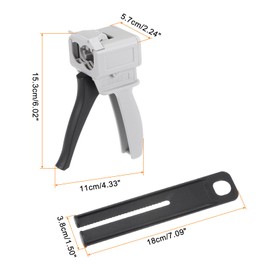 sourcing map 50ml Manual AB Epoxy Resin Mixing Applicator Dispenser Gun with Glue Mixing Rate of 2:1, for Mixing Different Liquids