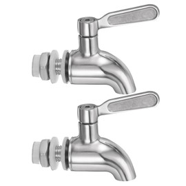 sourcing map Drink Dispenser Replacement Spout, Set of 2 Stainless Steel Tap Replacement Tap for Party, Family Reunion (12 x 11 mm, Silver)
