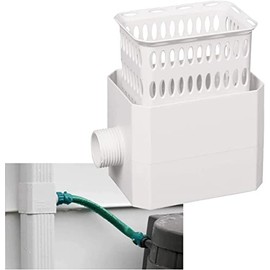 Downspout Rainwater Collection Diverter Connector System Colander with Filter 3x4-in, White