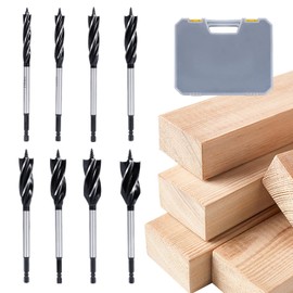 ONEVAN 8-Piece Wood Drill Bit Set, 10/12/14/16/18/20/22/25 mm, Professional Twist Drill Bit with Hex Shank, Self-Tapping Screw Positioning, Auger Drill Bit for Wood and Plastic