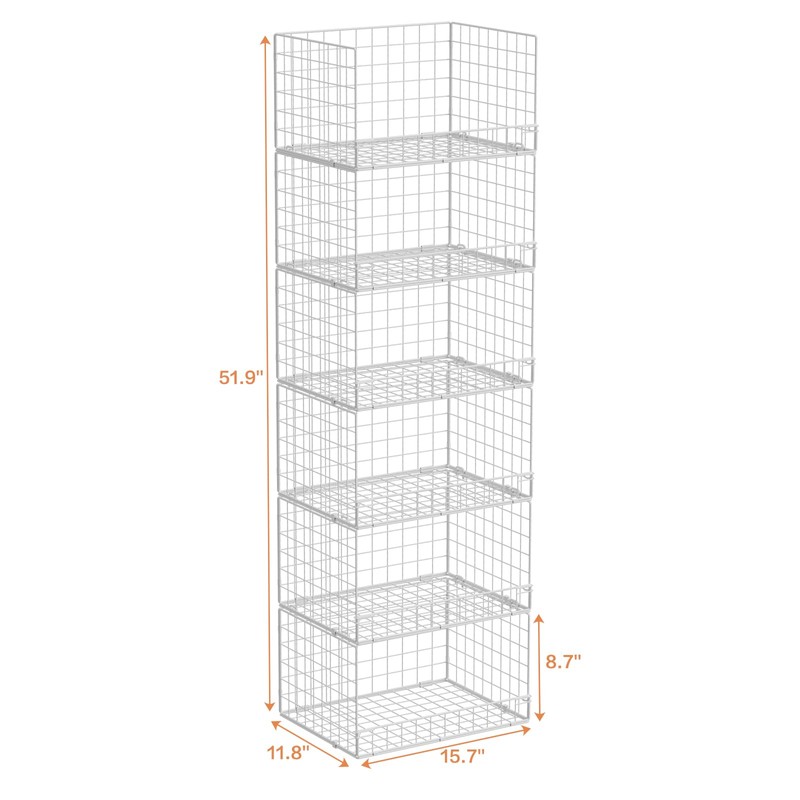 Huxitocan 6-Tier Stackable Closet Organizers and Storage Basket - Foldable