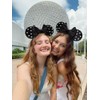 WOVOWOVO Mouse Ears Headbands for Women Black Bow Pearl Mouse