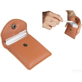 Portable Ashtray Pocket Cigarette Butt Holder Ash Tray Smoker Smoking Manners Outdoor Field Gear Car Drive Outdoor Smoking Area Portable Ashtray Small Sealed Lightweight PU Leather (Brown)