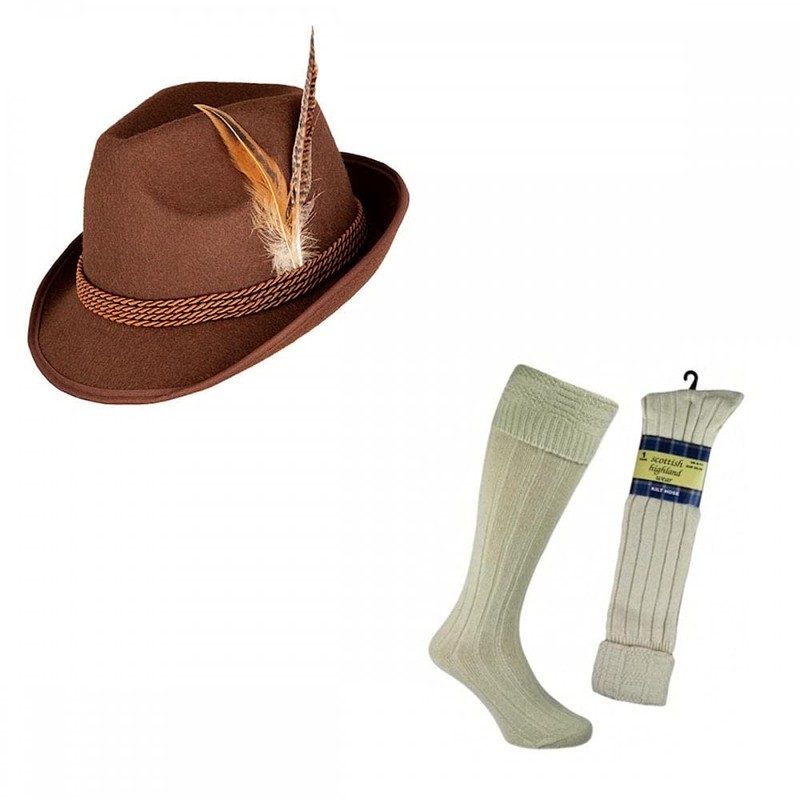 Deluxe Bavarian Oktoberfest Hat & Socks