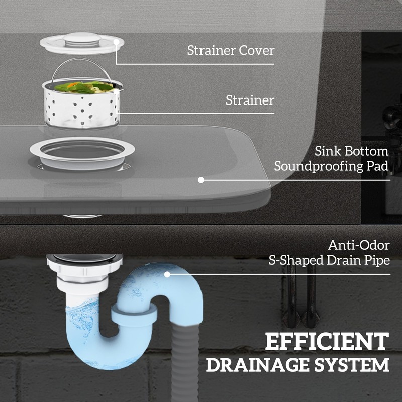 Outdoor Utility Sink 39 Inch, Deep Stainless Steel Sink, Free