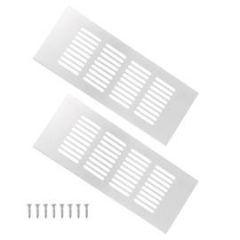 SRJQXH 2 Pcs Ventilation Grill Cover, Long 200 mm Air Vent Covers, Silver Aluminum Cupboard Vents Cover, Can be Used for Cabinets, Wardrobe Ventilation