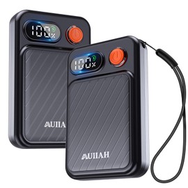 AUIIAH Hand Warmers Rechargeable 2 Pack - Magnetic, LED Display, 4 Heat Levels, Gift for Men Women, USB-C, Reusable, Lanyard, Electric Hand Foot Warmer, Fits Gloves, Golf, Camping, Walking, Hunting